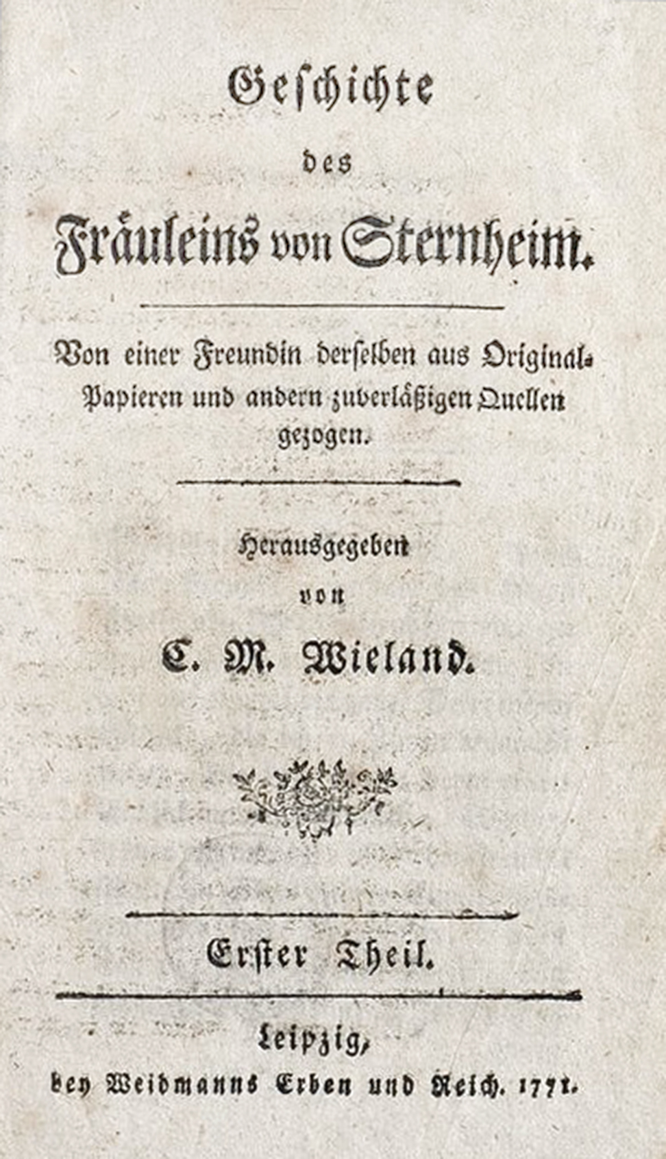 Geschichte des Frulein von Sternheim Cover